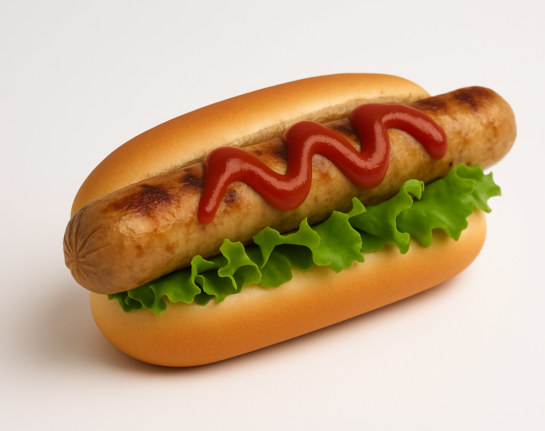 BRADWURST | salchicha alemana con salsa y lechuga
