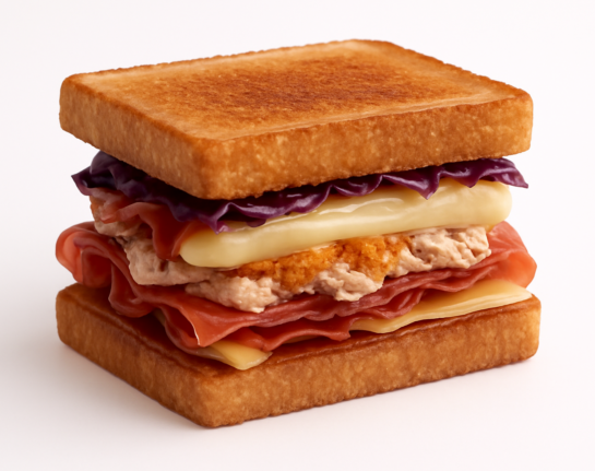 ESPECIAL EU | queso,bacon,jamon serrano,pollo cocido,salsa,esparragos,lechuga,tomate y huevo frito