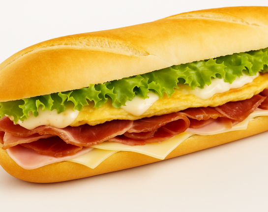 COES | jamón serrano, lomo fresco, salsa, lechuga y tortilla