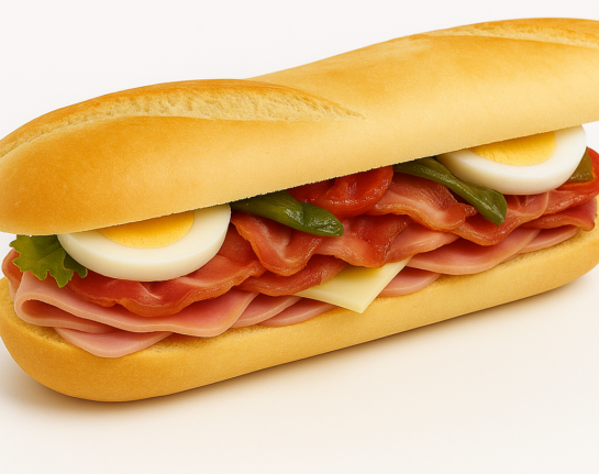 PIPO | york, queso, bacon, pimientos verdes y huevo revuelto